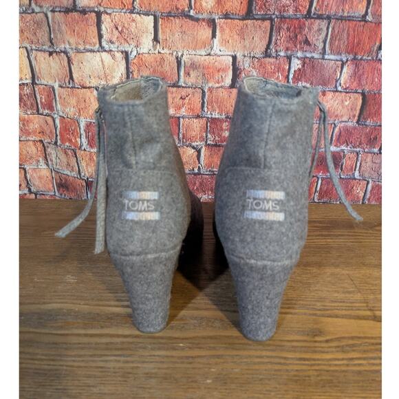 TOMS Desert Wedge Women's Dark Gray Wedge Boots Zip  Size 8 - Picture 6 of 8